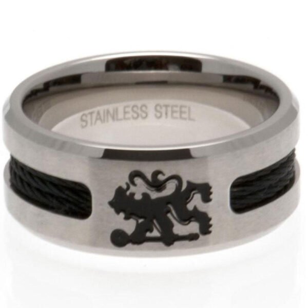 Official Chelsea FC Black Inlay Ring Small Official Chelsea FC Black Inlay Ring Small