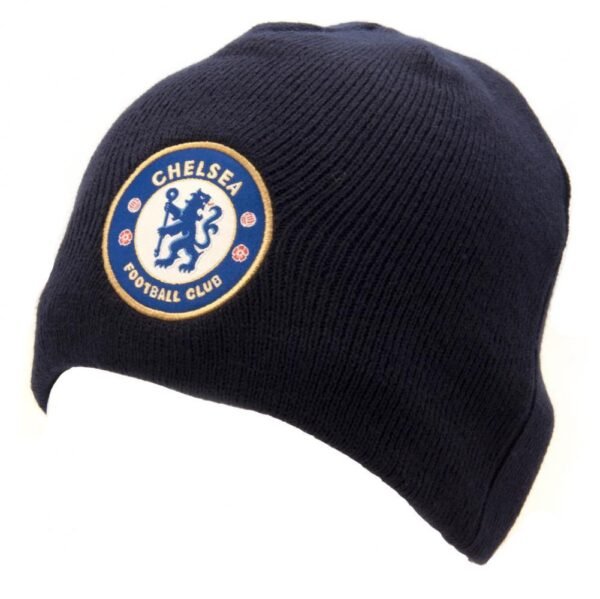 2304-Chelsea-FC-Beanie-NV-1 Official Chelsea FC Navy Beanie