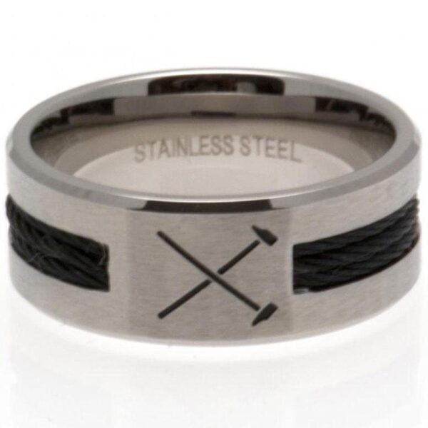 Official West Ham United FC Black Inlay Ring Small HM Official West Ham United FC Black Inlay Ring Small HM