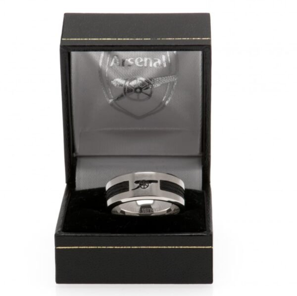 Official Arsenal FC Black Inlay Ring Small Official Arsenal FC Black Inlay Ring Small