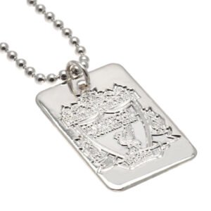 Official Liverpool FC Silver Plated Dog Tag & Chain Official Liverpool FC Silver Plated Dog Tag & Chain