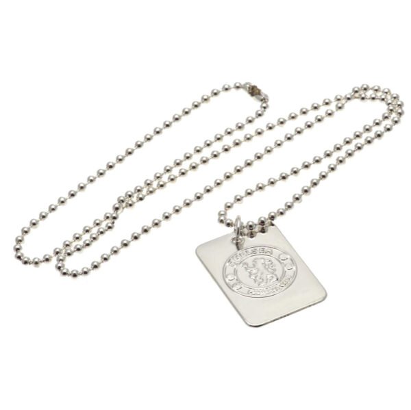 Official Chelsea FC Silver Plated Dog Tag & Chain