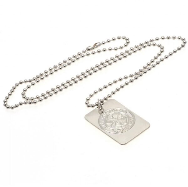 Official Celtic FC Silver Plated Dog Tag & Chain Official Celtic FC Silver Plated Dog Tag & Chain