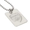 Official Arsenal FC Silver Plated Dog Tag & Chain Official Arsenal FC Silver Plated Dog Tag & Chain