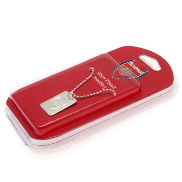 Official Arsenal FC Silver Plated Dog Tag & Chain Official Arsenal FC Silver Plated Dog Tag & Chain