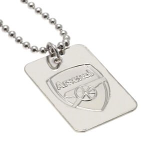 Official Arsenal FC Silver Plated Dog Tag & Chain Official Arsenal FC Silver Plated Dog Tag & Chain