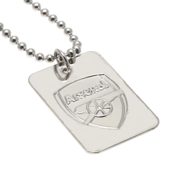 Official Arsenal FC Silver Plated Dog Tag & Chain Official Arsenal FC Silver Plated Dog Tag & Chain