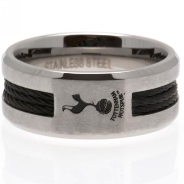 24495-Tottenham-Hotspur-FC-Black-Inlay-Ring Official Tottenham Hotspur FC Black Inlay Ring Medium