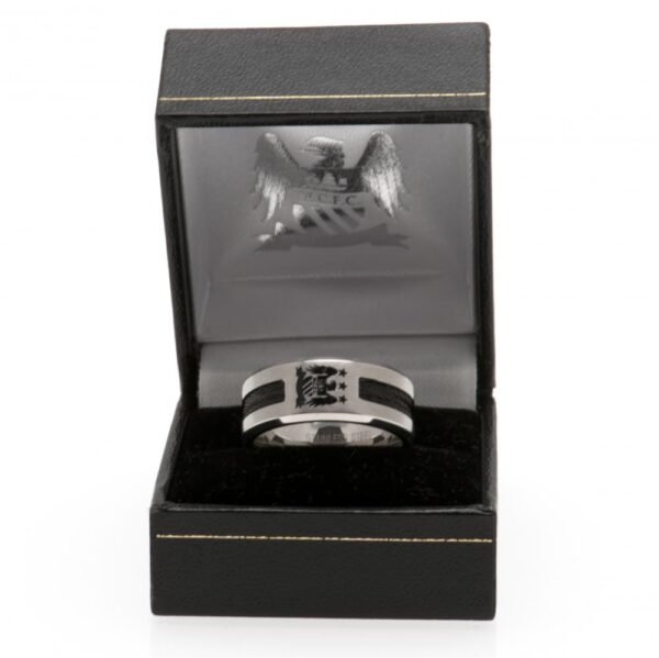 26534-Manchester-City-FC-Black-Inlay-Ring-EC-1 Official Manchester City FC Black Inlay Ring Large EC