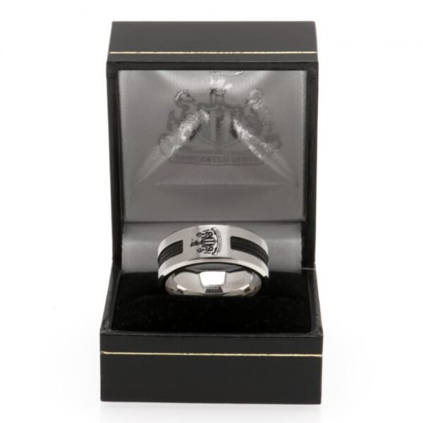 26712-Newcastle-United-FC-Black-Inlay-Ring-1 Official Newcastle United FC Black Inlay Ring Medium