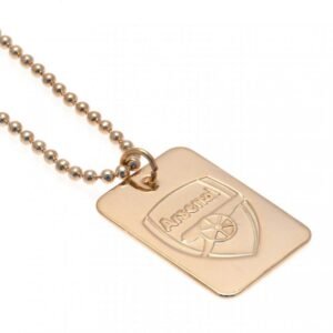 Official Arsenal FC Gold Plated Dog Tag & Chain Official Arsenal FC Gold Plated Dog Tag & Chain