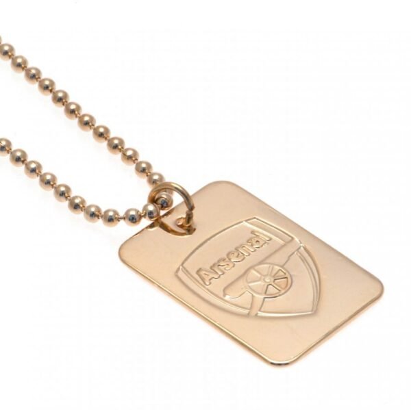 Official Arsenal FC Gold Plated Dog Tag & Chain Official Arsenal FC Gold Plated Dog Tag & Chain