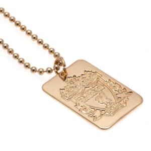 Official Liverpool FC Gold Plated Dog Tag & Chain