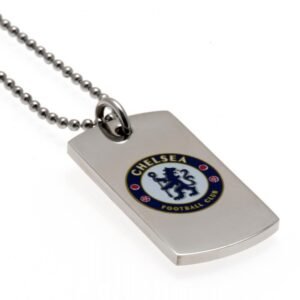 Official Chelsea FC Colour Crest Dog Tag & Chain Official Chelsea FC Colour Crest Dog Tag & Chain