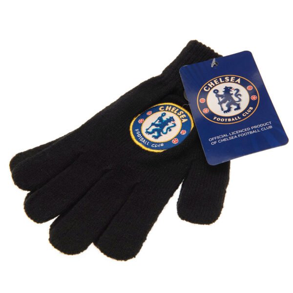 49875-Chelsea-FC-Knitted-Gloves-Junior-2-2 Official Chelsea FC Knitted Gloves Junior