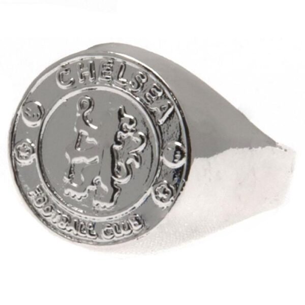 Official Chelsea FC Silver Plated Crest Ring Small Official Chelsea FC Silver Plated Crest Ring Small