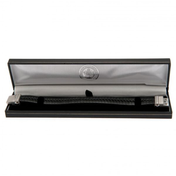 Official Leicester City FC Single Plait Leather Bracelet Official Leicester City FC Single Plait Leather Bracelet