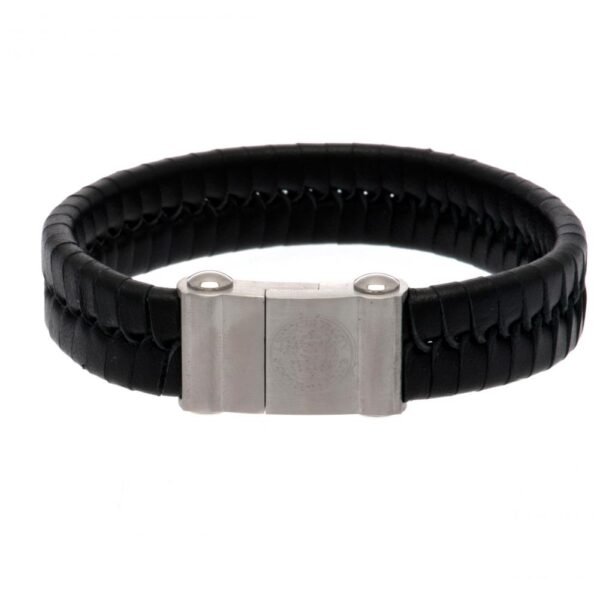 Official Leicester City FC Single Plait Leather Bracelet Official Leicester City FC Single Plait Leather Bracelet