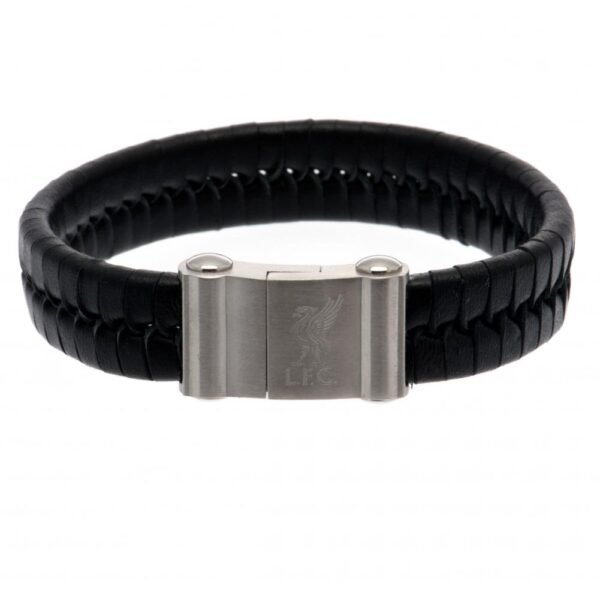Official Liverpool FC Single Plait Leather Bracelet Official Liverpool FC Single Plait Leather Bracelet
