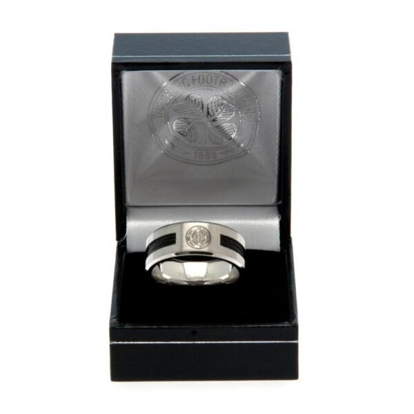 66994-Celtic-FC-Black-Inlay-Ring-2 Official Celtic FC Black Inlay Ring Large