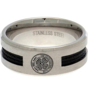 Official Celtic FC Black Inlay Ring Small