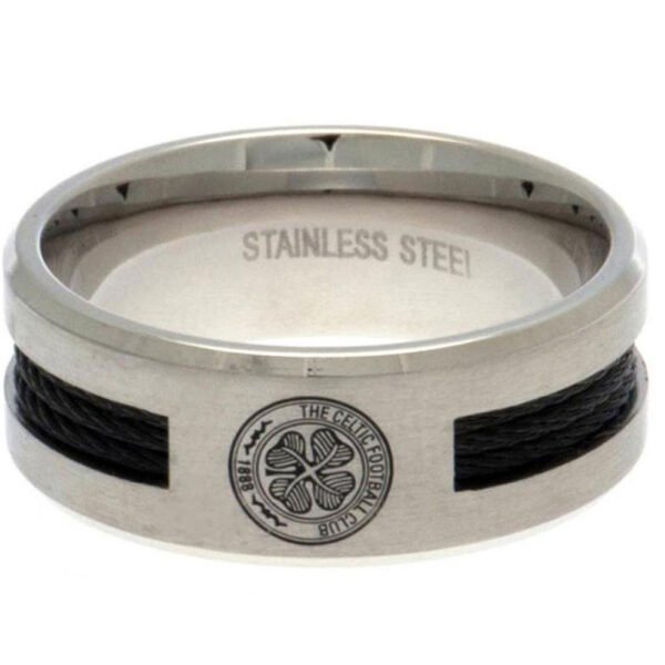 66994-Celtic-FC-Black-Inlay-Ring Official Celtic FC Black Inlay Ring Large