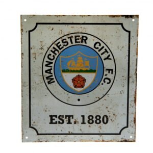 Official Manchester City FC Retro Logo Sign Official Manchester City FC Retro Logo Sign
