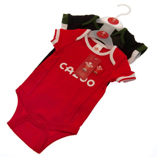 Official Welsh Rugby Union 3-6 Months 2 Pack Bodysuit PC