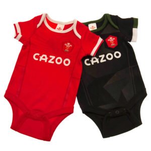 TM-00165-Wales-RU-2-Pack-Bodysuit-PC Official Welsh Rugby Union 3-6 Months 2 Pack Bodysuit PC