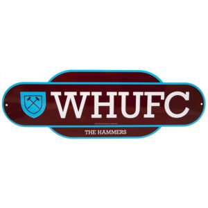 TM-00401-West-Ham-United-FC-Colour-Retro-Sign Official West Ham United FC Colour Retro Sign