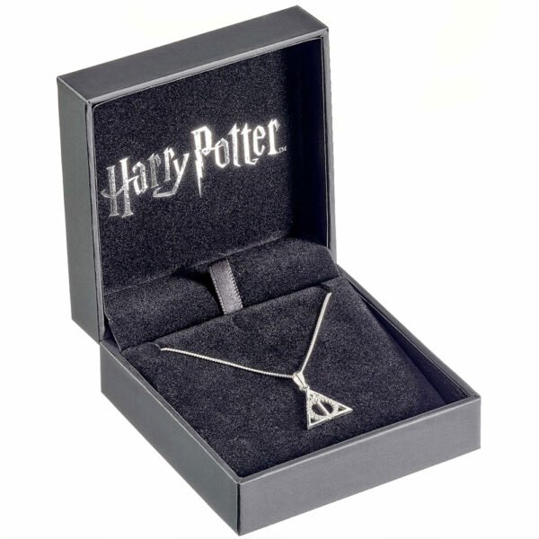 Official Harry Potter Sterling Silver Deathly Hallows Crystal Necklace