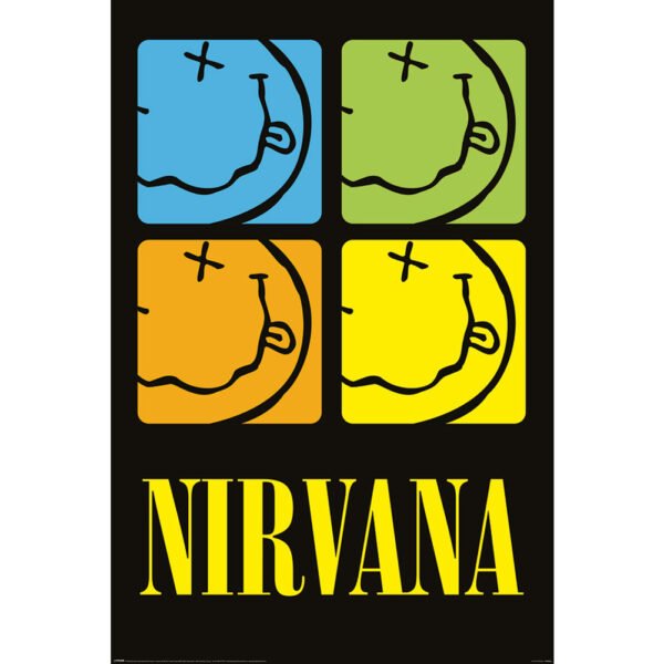 TM-00689-Nirvana-Poster-Smiley-Squares-260 Official Nirvana Poster Smiley Squares 260