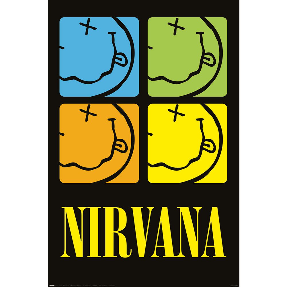 TM-00689-Nirvana-Poster-Smiley-Squares-260 Official Nirvana Poster Smiley Squares 260