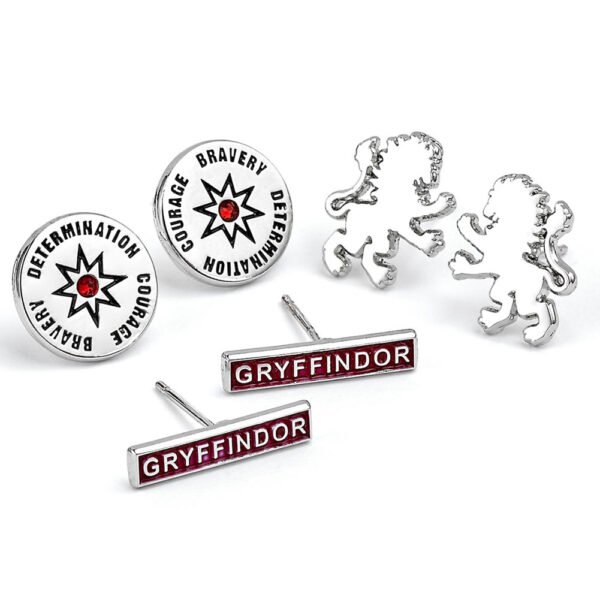 TM-00989-Harry-Potter-Silver-Plated-Earring-Set-Gryffindor Official Harry Potter Silver Plated Gryffindor Stud Earring Set