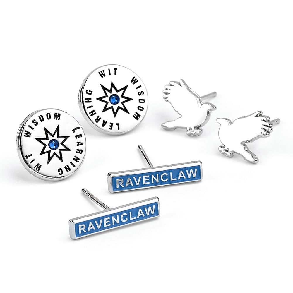 Official Harry Potter Silver Plated Ravenclaw Stud Earring Set