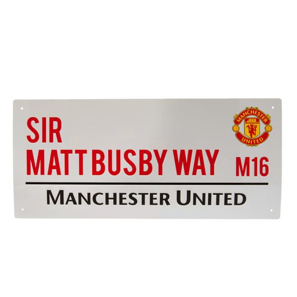 TM-01379-Manchester-United-FC-Street-Sign-MB Official Manchester United FC Sir Matt Busby Way Street Sign