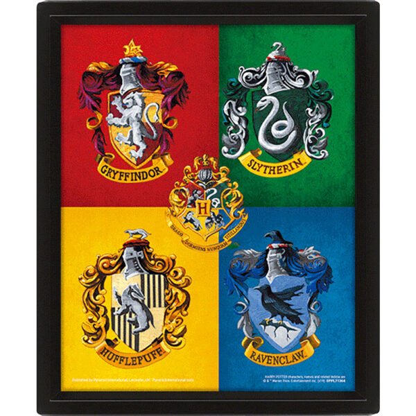TM-01462-Harry-Potter-Framed-3D-Picture-Crests-1 Official Harry Potter Crests Framed 3D Picture