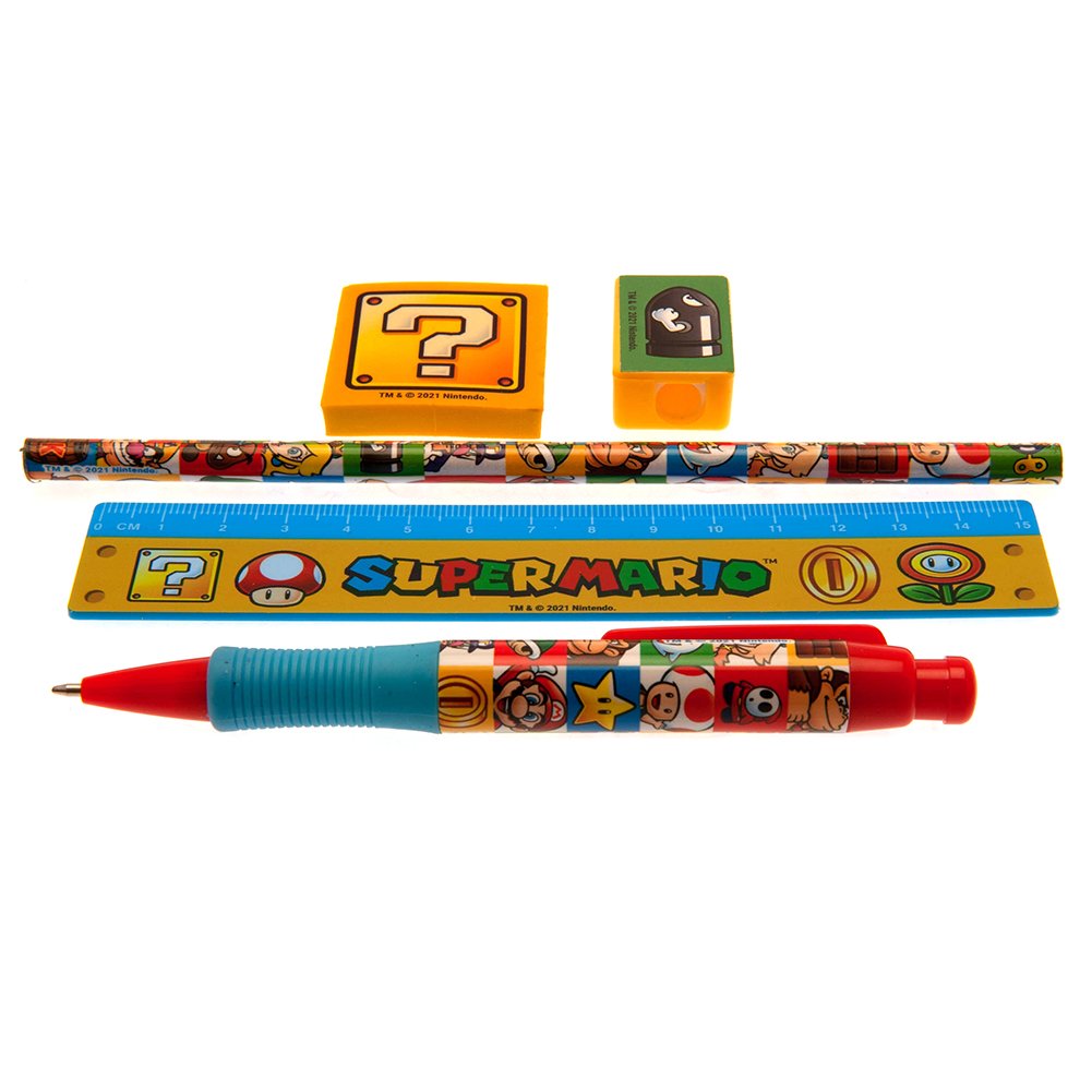 TM-01491-Super-Mario-5pc-Stationery-Set-Group Official Super Mario 5pc Stationery Set Group