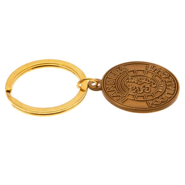 TM-01649-Rangers-FC-Keyring-Ready-Crest-AG-1 Official Rangers FC Antique Gold Ready Crest Keyring