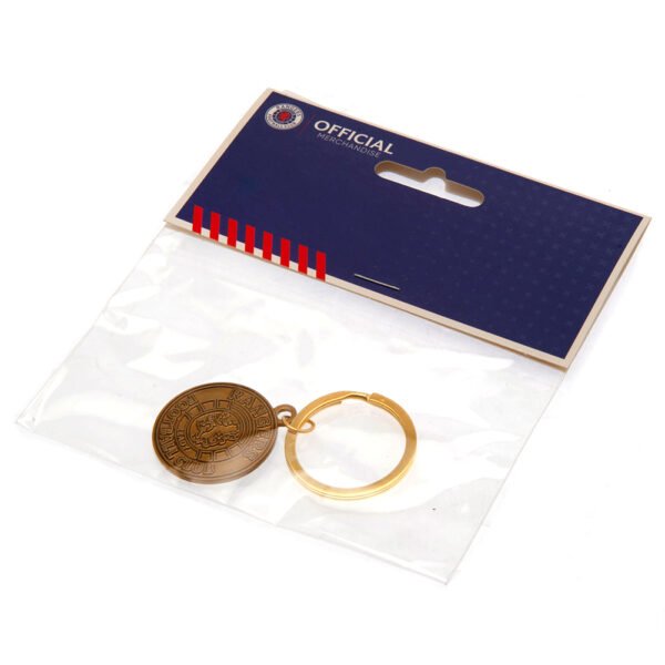 TM-01649-Rangers-FC-Keyring-Ready-Crest-AG-2 Official Rangers FC Antique Gold Ready Crest Keyring