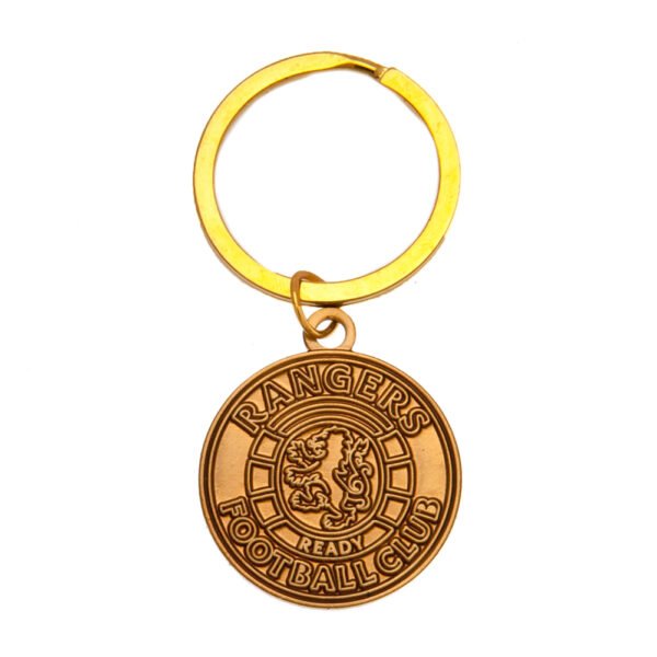 TM-01649-Rangers-FC-Keyring-Ready-Crest-AG Official Rangers FC Antique Gold Ready Crest Keyring