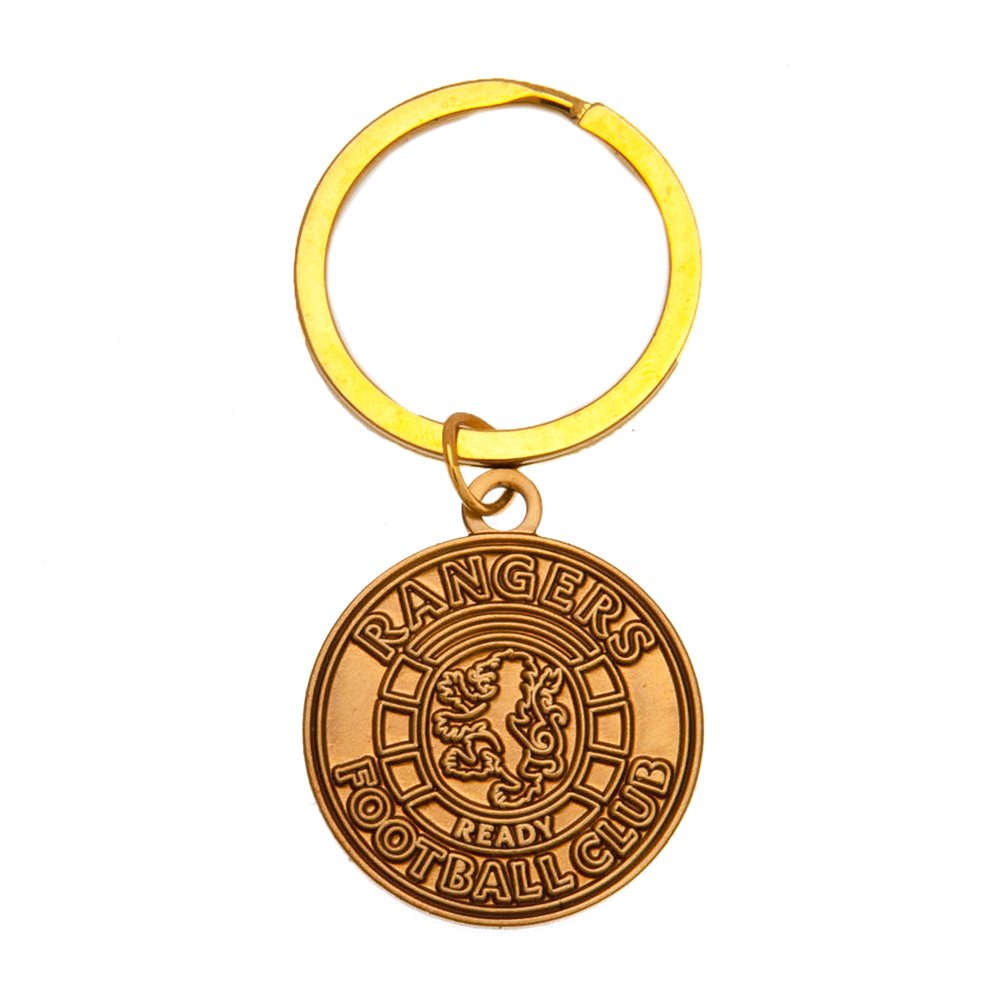 TM-01649-Rangers-FC-Keyring-Ready-Crest-AG Official Rangers FC Antique Gold Ready Crest Keyring