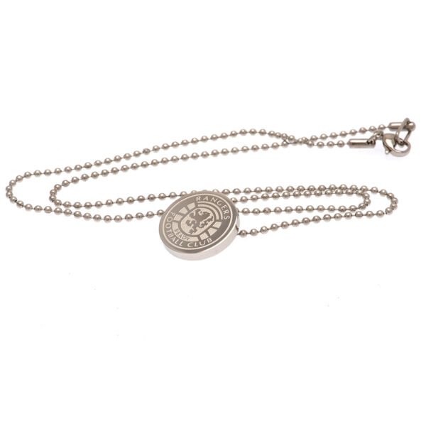 TM-01853-Rangers-FC-Stainless-Steel-Pendant-Chain-1 Official Rangers FC Ready Crest Stainless Steel Pendant & Chain