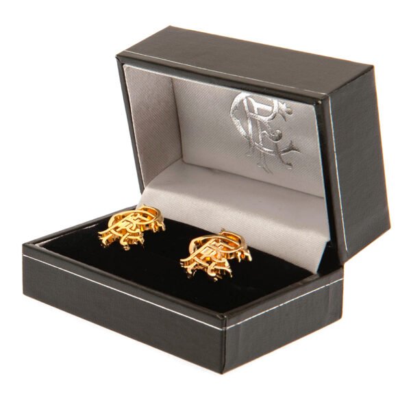 TM-01854-Rangers-FC-Gold-Plated-RFC-Cufflinks-1 Official Rangers FC Gold Plated Scroll Crest Cufflinks