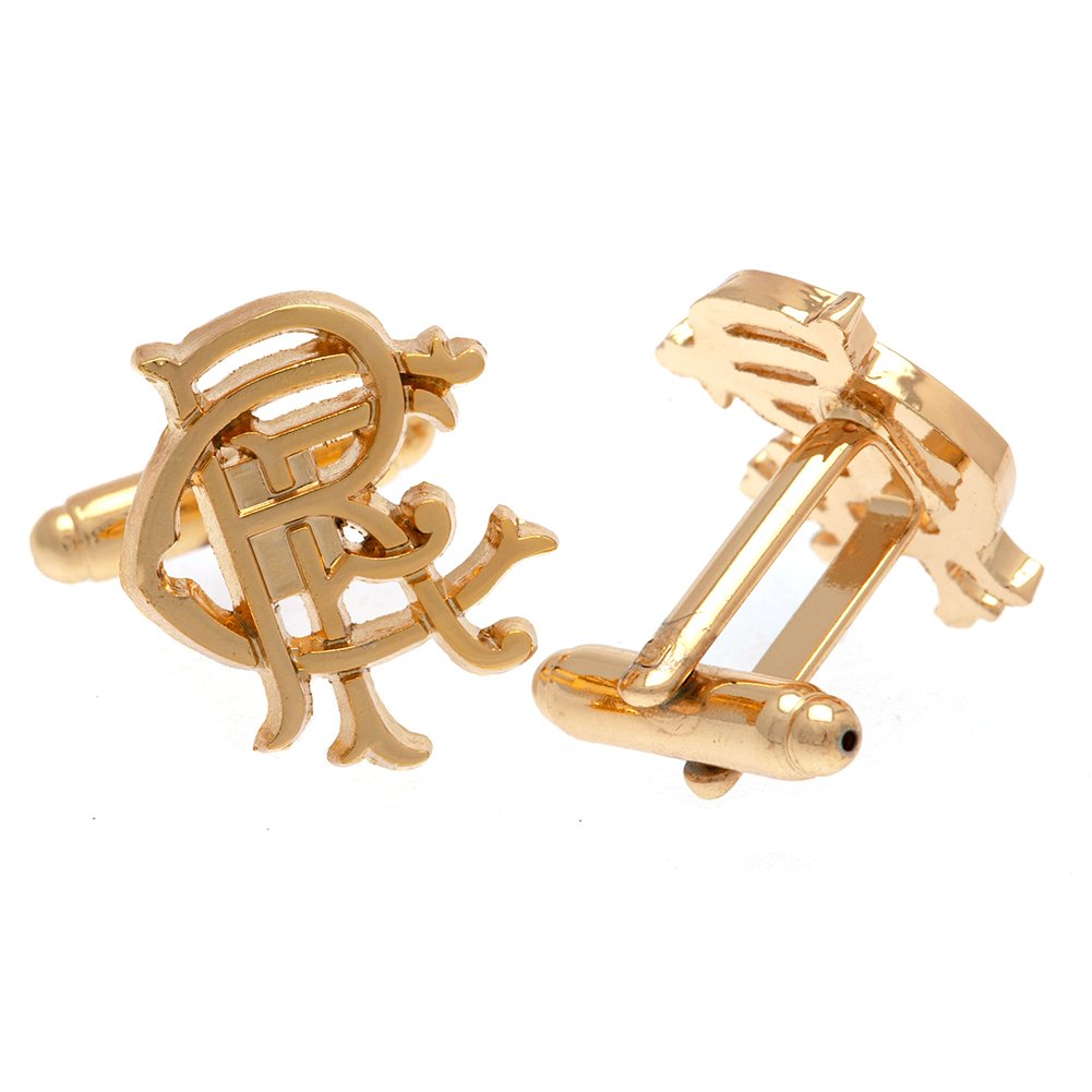 TM-01854-Rangers-FC-Gold-Plated-RFC-Cufflinks Official Rangers FC Gold Plated Scroll Crest Cufflinks