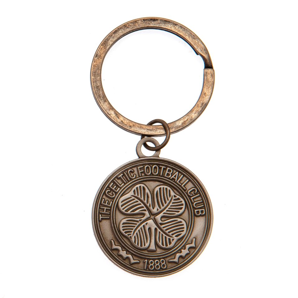 TM-01962-Celtic-FC-Keyring-AS Official Celtic FC Antique Silver Crest Keyring
