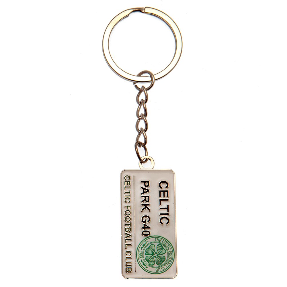 TM-01965-Celtic-FC-Keyring-SS Official Celtic FC Embossed Street Sign Keyring