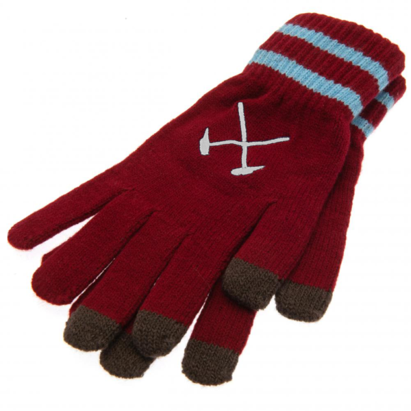 TM-02170-West-Ham-United-FC-Touchscreen-Knitted-Gloves-Youths-2 Official West Ham United FC Touchscreen Knitted Gloves Youths