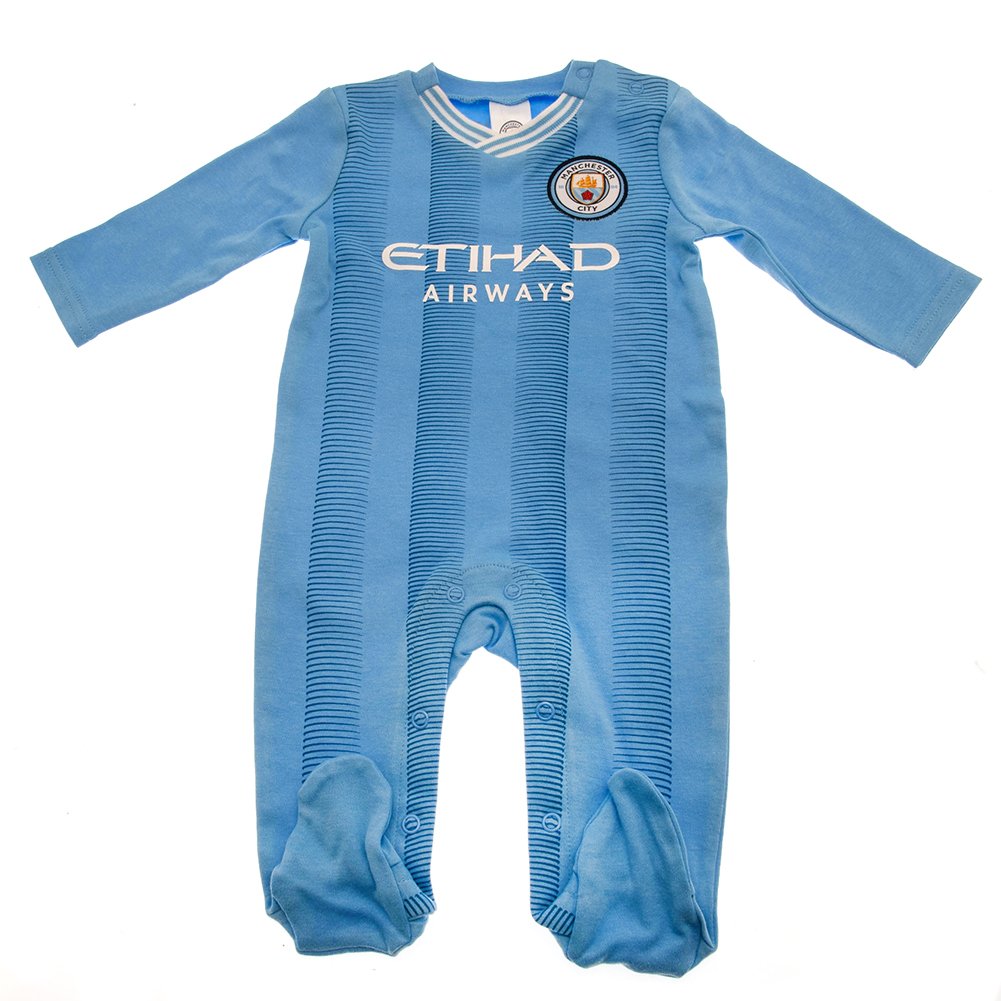 Official Manchester City FC 0-3 Months Sleepsuit ES