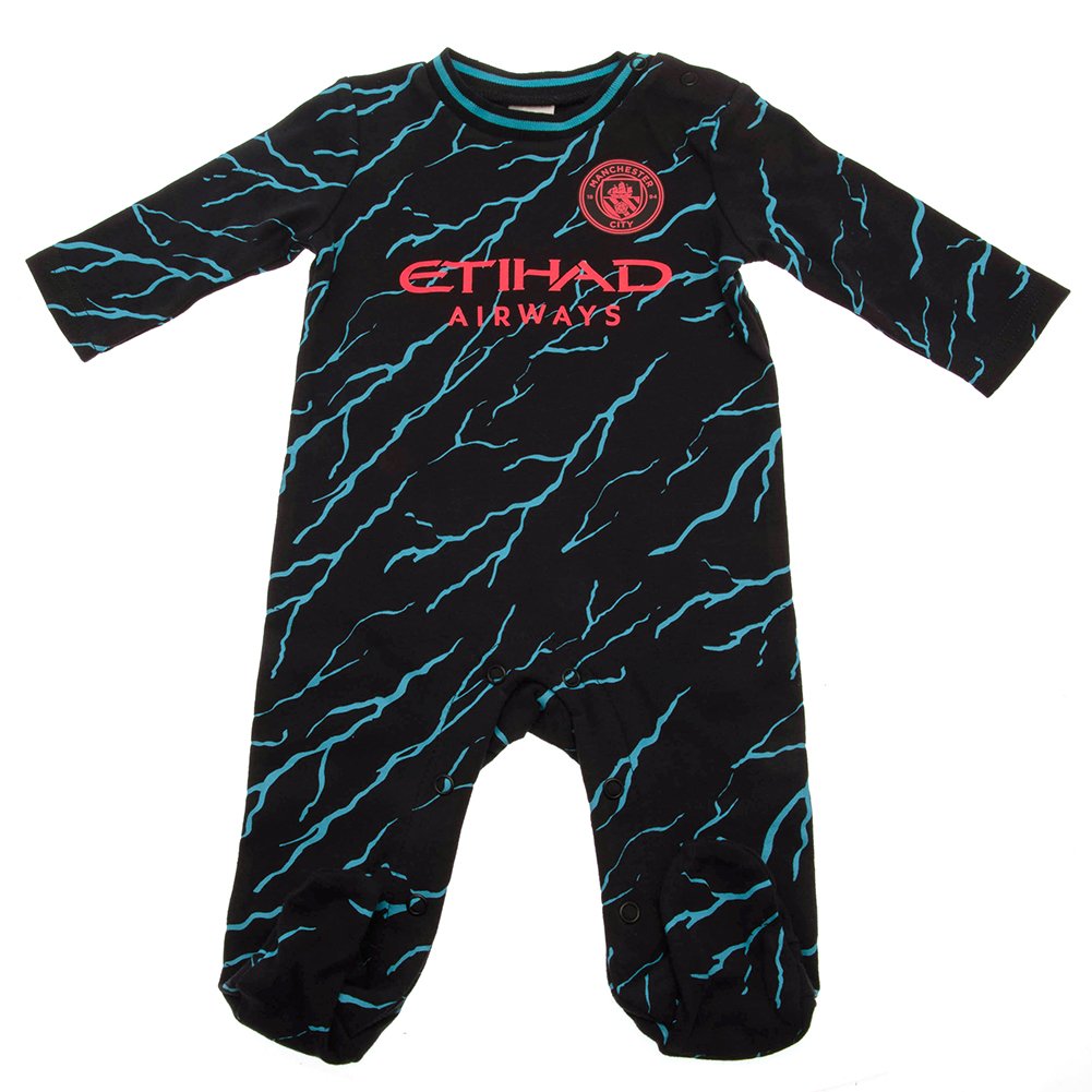 Official Manchester City FC 0-3 Months Sleepsuit LT